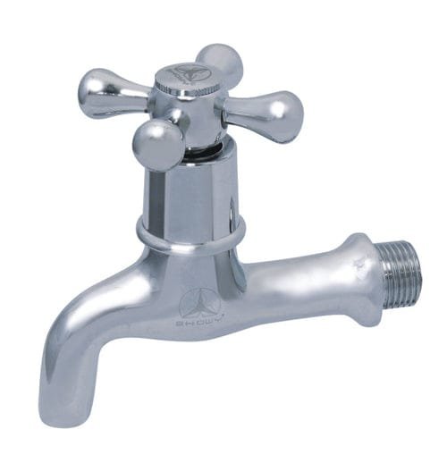 Showy Cross Handle,Quarter Turn 100mm (from threading) Bib Tap