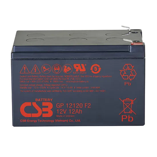 CSB GP12120 F2 12V 12Ah Battery- Sealed Lead Acid Battery