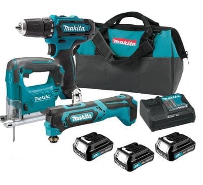 MAKITA CLX303SAX3 Cordless Combo 1 Drill,1 Jig Saw, 1 Multi Tools C/W 3Pcs 2Ah Battery | Model : M-CLX303SAX3 (Obsolete)