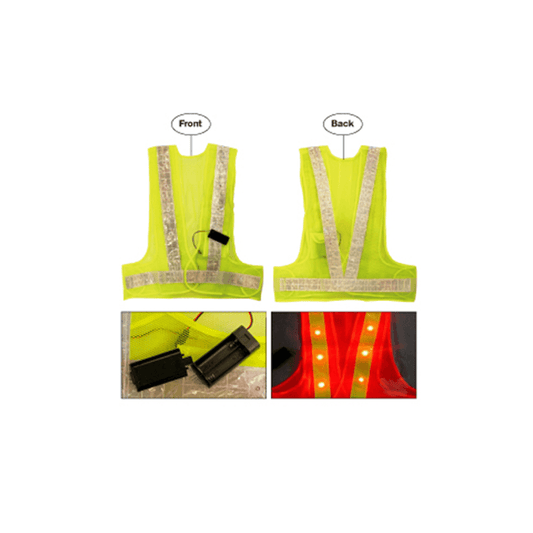 BS Safety Vest with LED light- Green