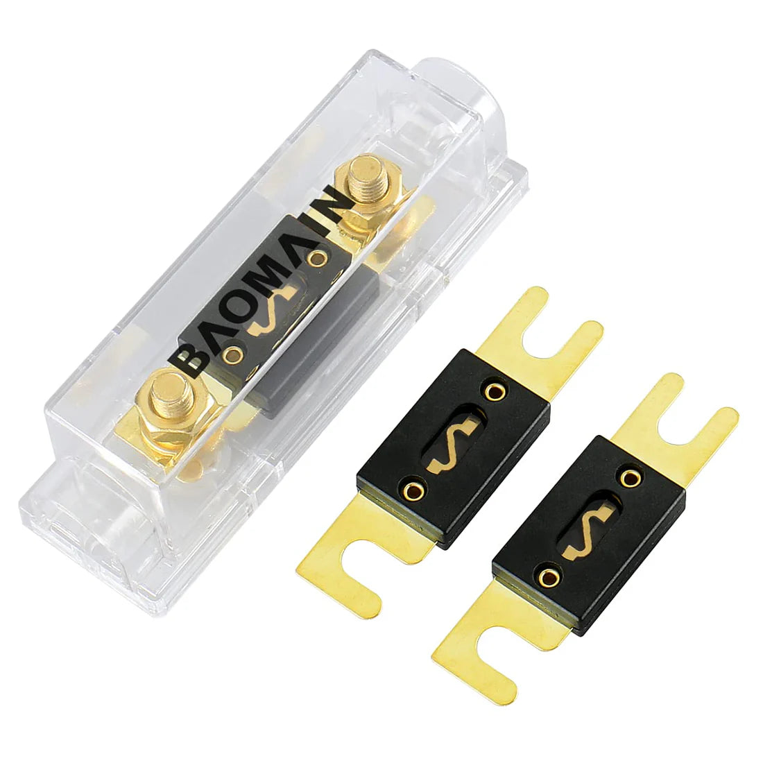 Baomain Car Vehicles Audio System Sheet Bolt Electrical Protection ANL Fuse Holder Kit with 3 Pack of RoHS ANL Fuses