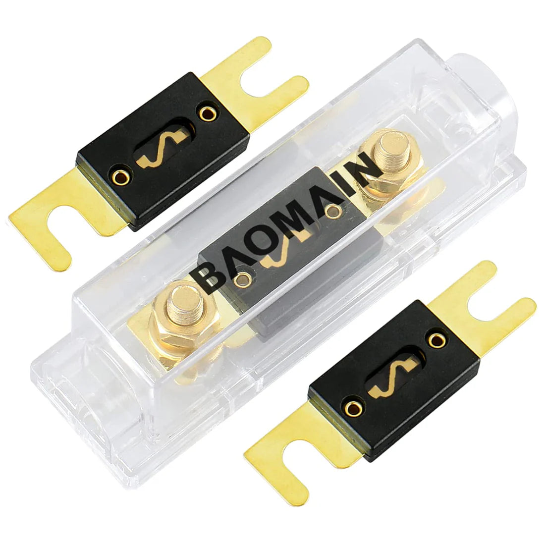 Baomain Car Vehicles Audio System Sheet Bolt Electrical Protection ANL Fuse Holder Kit with 3 Pack of RoHS ANL Fuses