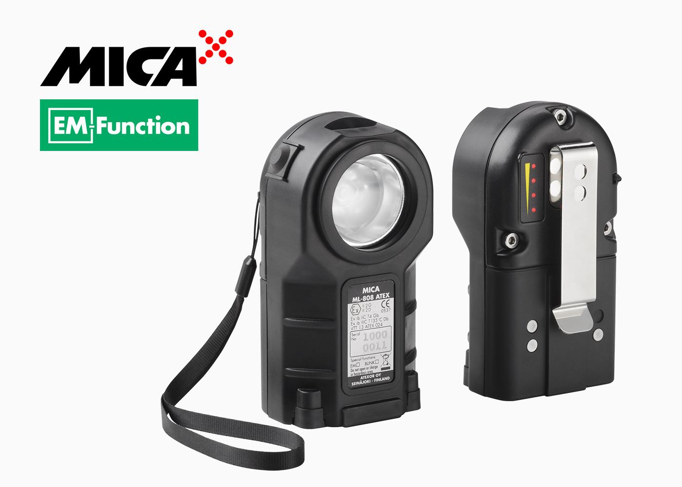 MICA ML-808 ATEX LED HAND LAMP IP65 C/W MICA MLC CHARGER/HOLDER 12-24VDC & ADAPTOR 100-240VAC/12VDC Multiplug