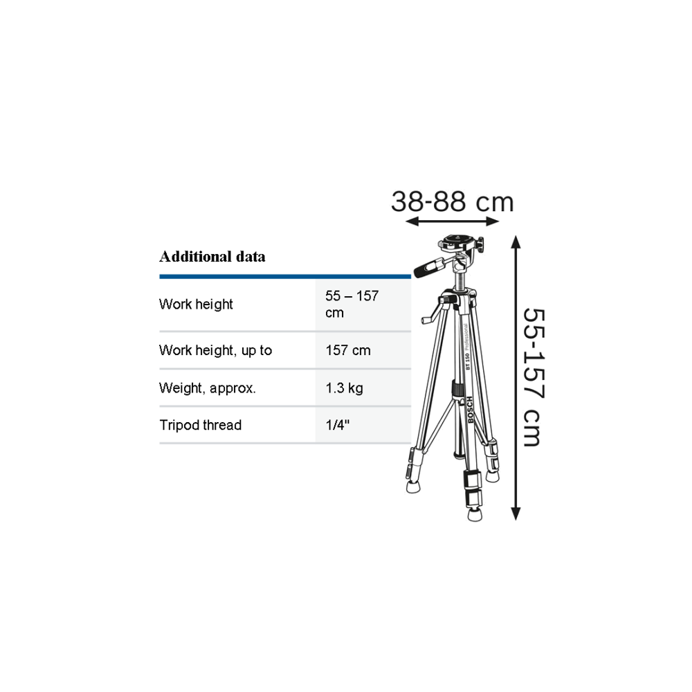 Bosch Tripod Stand 1/4" 55-157CM (BT150)
