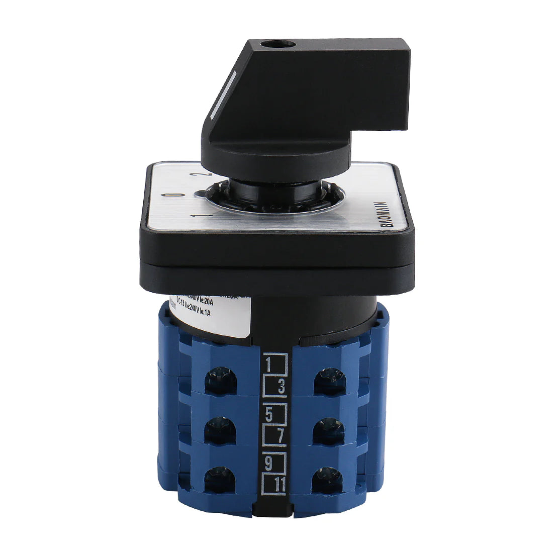 Baomain Changeover Rotary Cam Switch 20A SZW26-20/D303.3 660V On-Off-On 3 Positions 12 Terminals