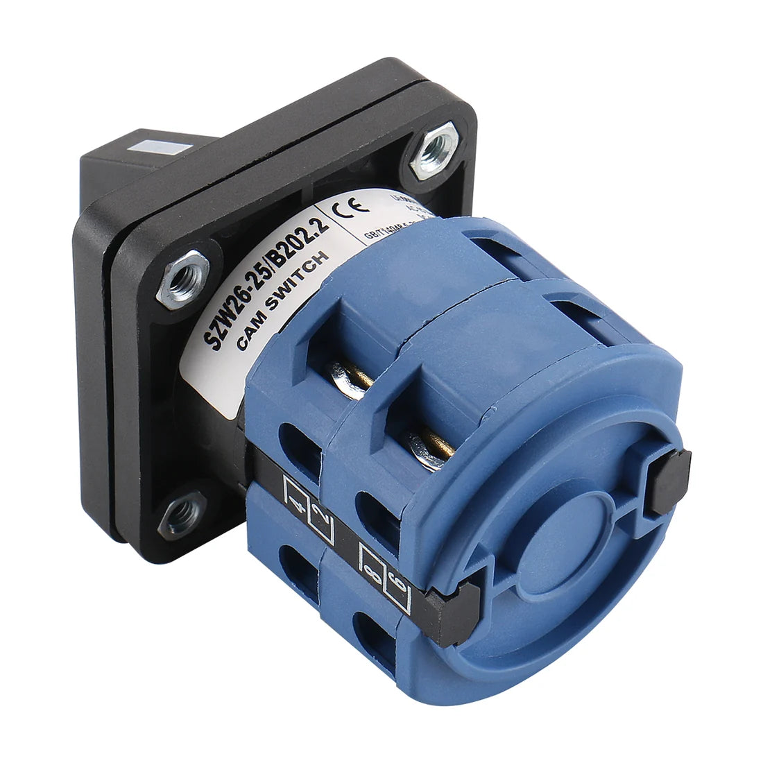 Baomain 25A Momentary Rotary Cam Changeover Selector Switch SZW26-25/B202.2 660V 2-Pole 3-Position 8 Terminals