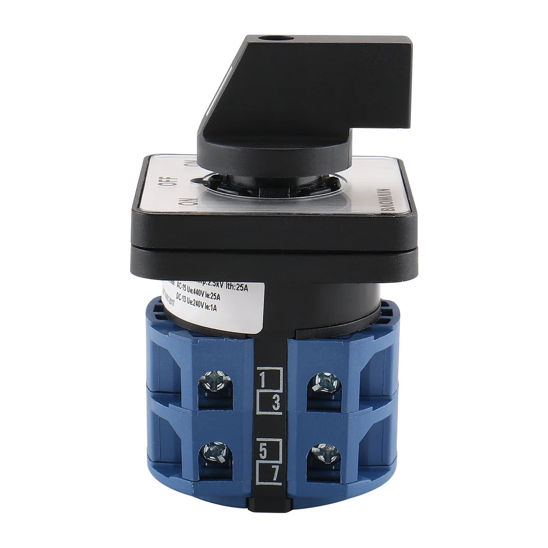 Baomain 25A Momentary Rotary Cam Changeover Selector Switch SZW26-25/B202.2 660V 2-Pole 3-Position 8 Terminals