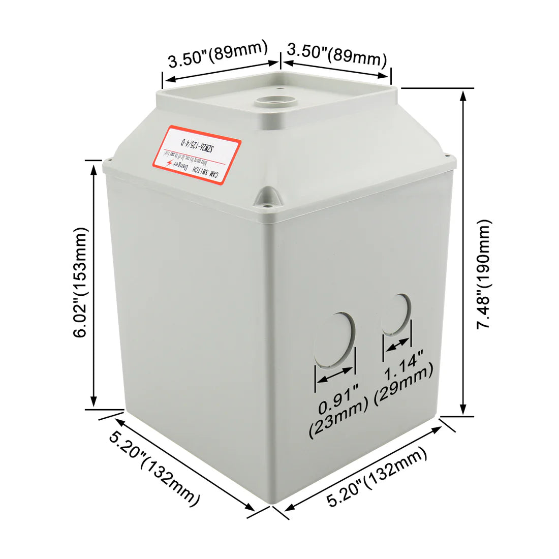 Baomain Master Switch Exterior Box LW28-125/4 Work for 660V 125A Universal Rotary Changeover Cam Switch