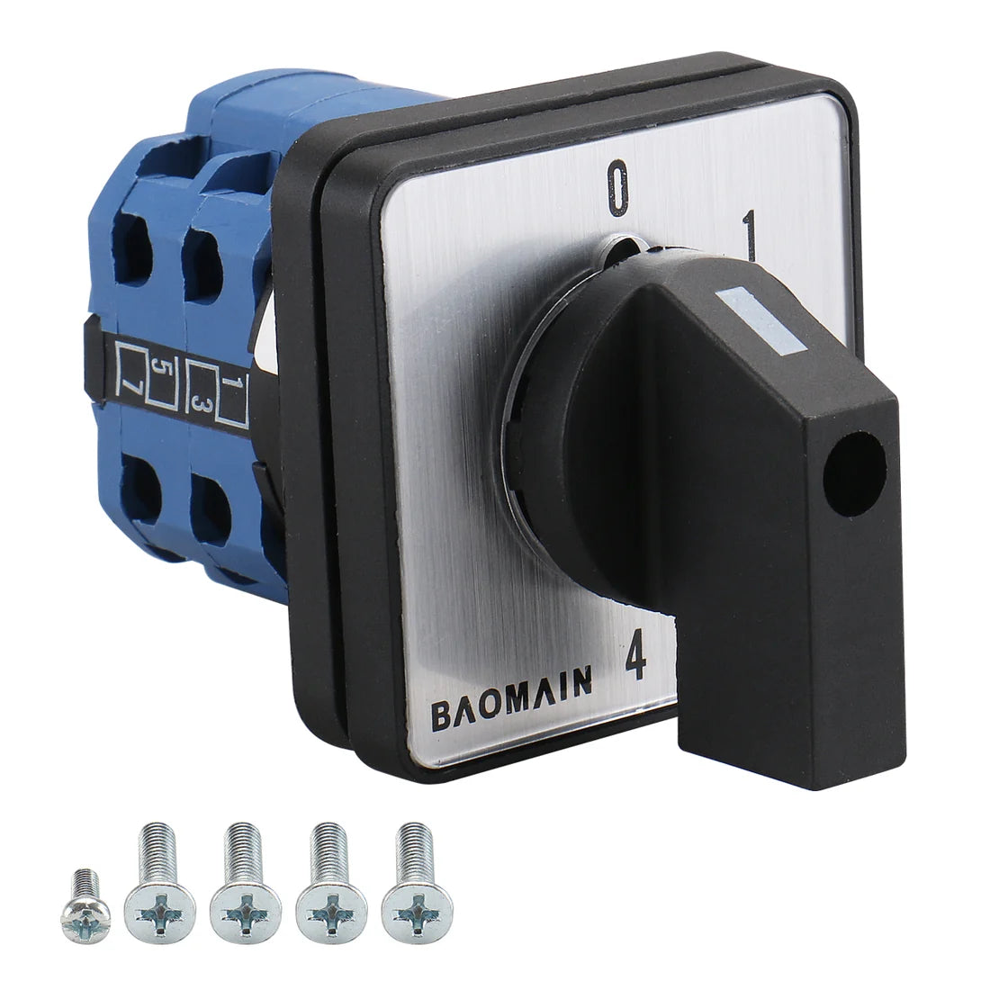 Baomain Cam Changeover Switch AC 660V 20A 8 Terminals 5 Position SZW26-20/0-4.2 Mounting Rotary Select Switch