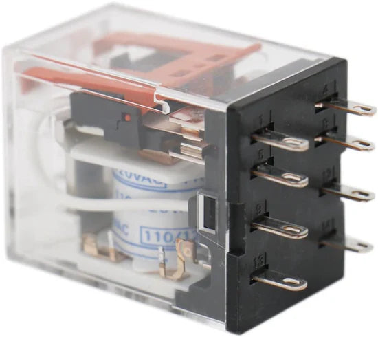 Baomain Gereral Purpose Relay MY2N-GS Coil LED Indicator 8 Pin Terminal with DIN Rail PYF8A Socket Base