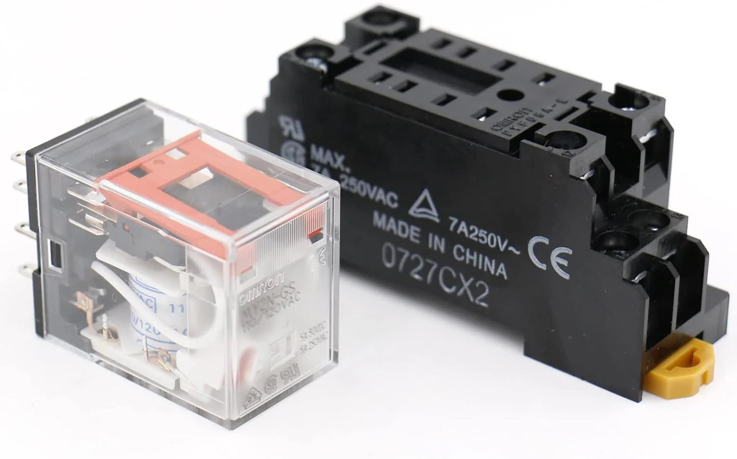 Baomain Gereral Purpose Relay MY2N-GS Coil LED Indicator 8 Pin Terminal with DIN Rail PYF8A Socket Base