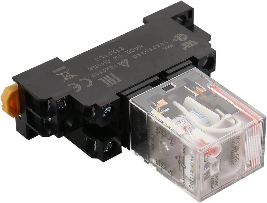 Baomain Gereral Purpose Relay MY2N-GS Coil LED Indicator 8 Pin Terminal with DIN Rail PYF8A Socket Base