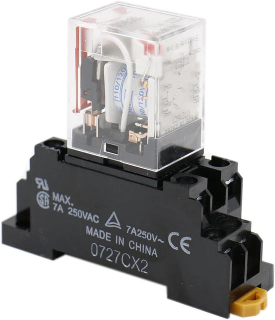 Baomain Gereral Purpose Relay MY2N-GS Coil LED Indicator 8 Pin Terminal with DIN Rail PYF8A Socket Base
