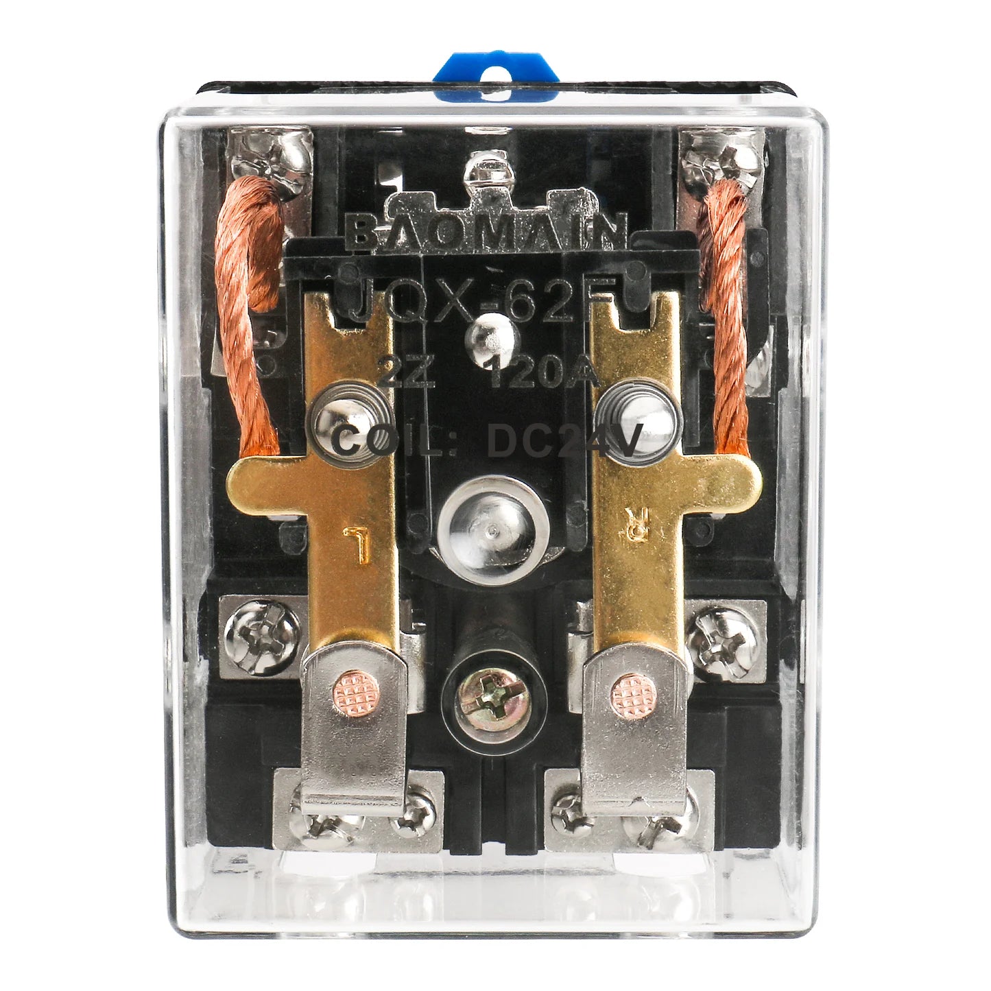Baomain High Power Relay JQX-62F-2Z 120A DPDT 2NO 2NC Electronmagnetic Relay Transparent Dust-Proof Type