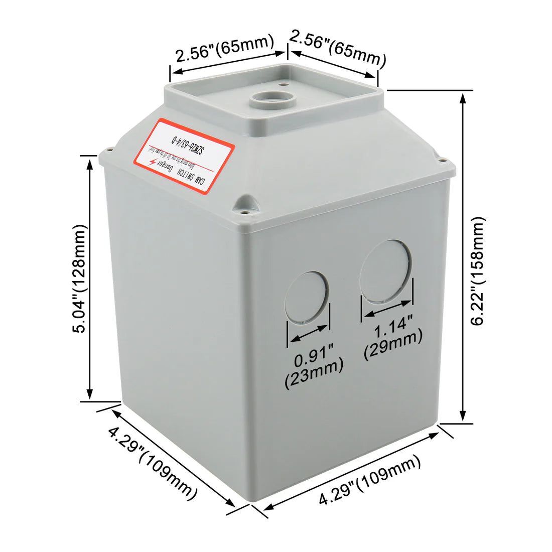 Baomain Master Switch Exterior Box LW28-63/4 Work for Universal Rotary Changeover Cam Switch SZW26-63 660V 63A 3 Position 3 Phase