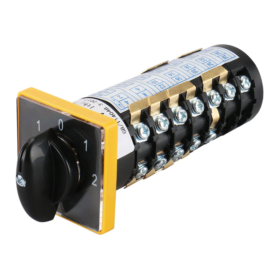 Baomain Rotary Cam Changeover Switch HZ5B-10/7 T72 AC 380V 3KW 24 Screw Terminals 5 Position