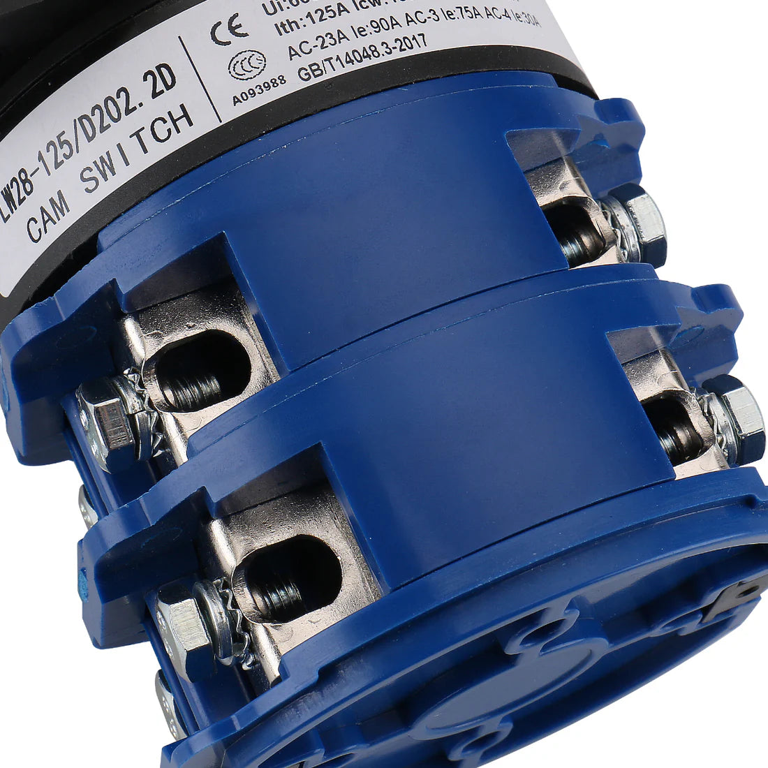 Baomain Rotary Cam Changeover Switch LW28-125/D202.2 660V 125A 2 Phases ON/Off/ON 3 Position CE