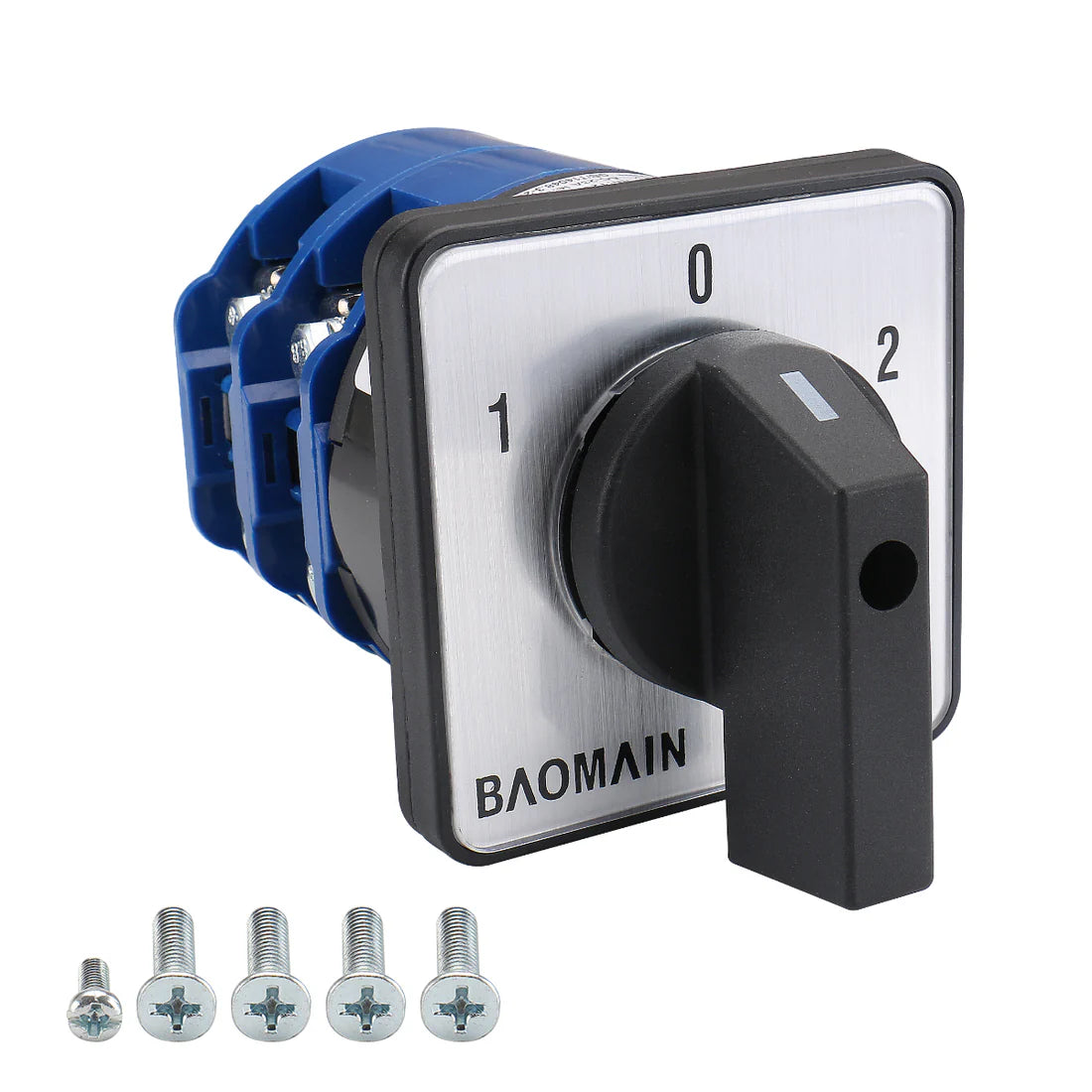 Baomain Rotary Cam Changeover Switch LW28-125/D202.2 660V 125A 2 Phases ON/Off/ON 3 Position CE