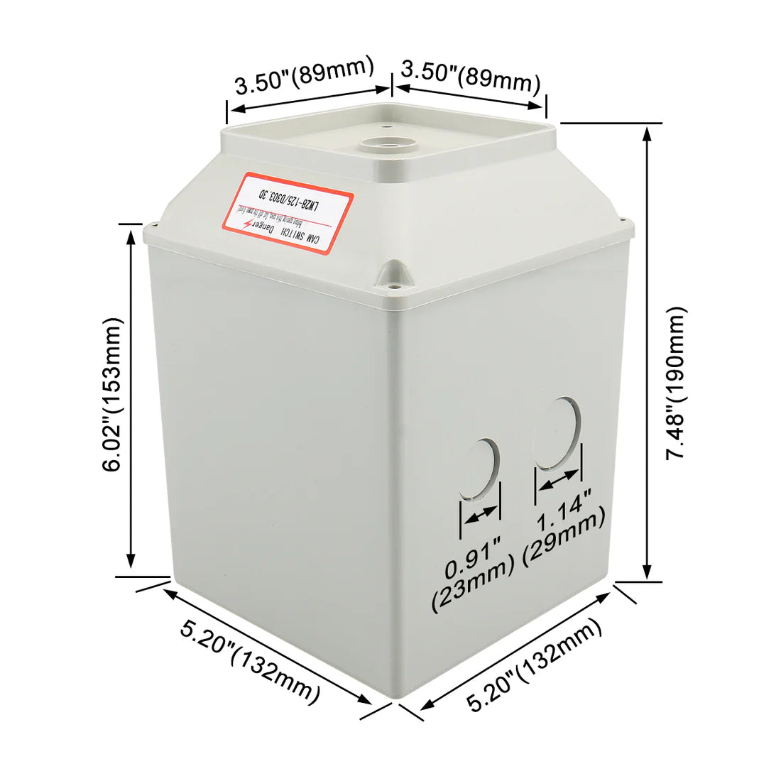 Baomain Universal Rotary Changeover Switch LW28-125/D303.3D with Master Switch Exterior Box LW28-125/4 660V 125A 3 Position 3 Phase