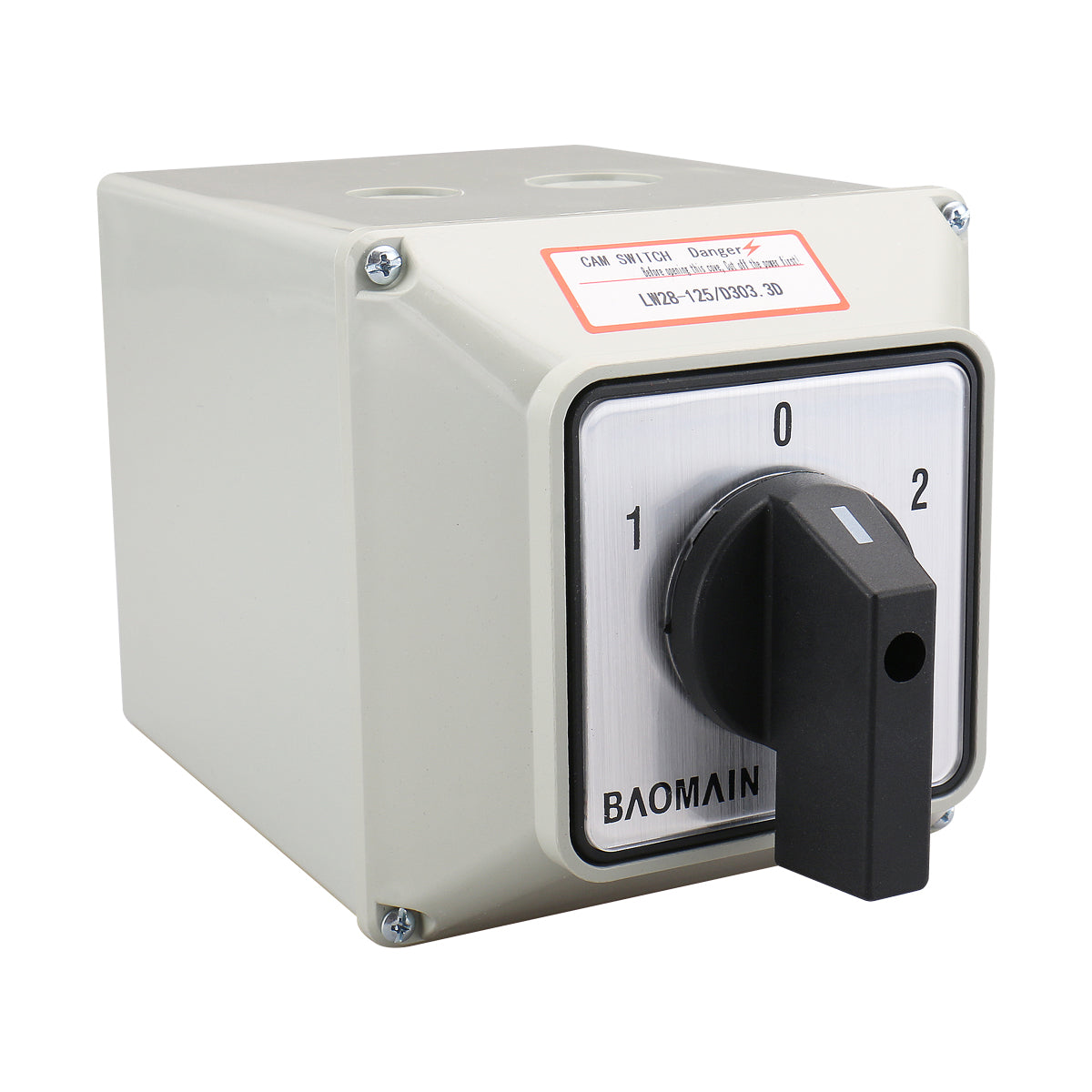 Baomain Universal Rotary Changeover Switch LW28-125/D303.3D with Master Switch Exterior Box LW28-125/4 660V 125A 3 Position 3 Phase