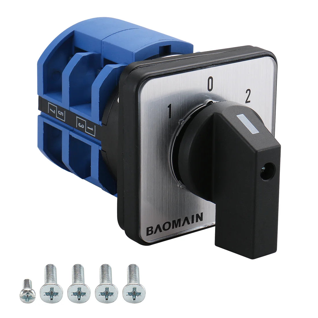Baomain Universal Rotary Selector Changeover Cam Switch SZW26-63/D202.2 660V 63A 3 Position 3 Phase 8 Terminals