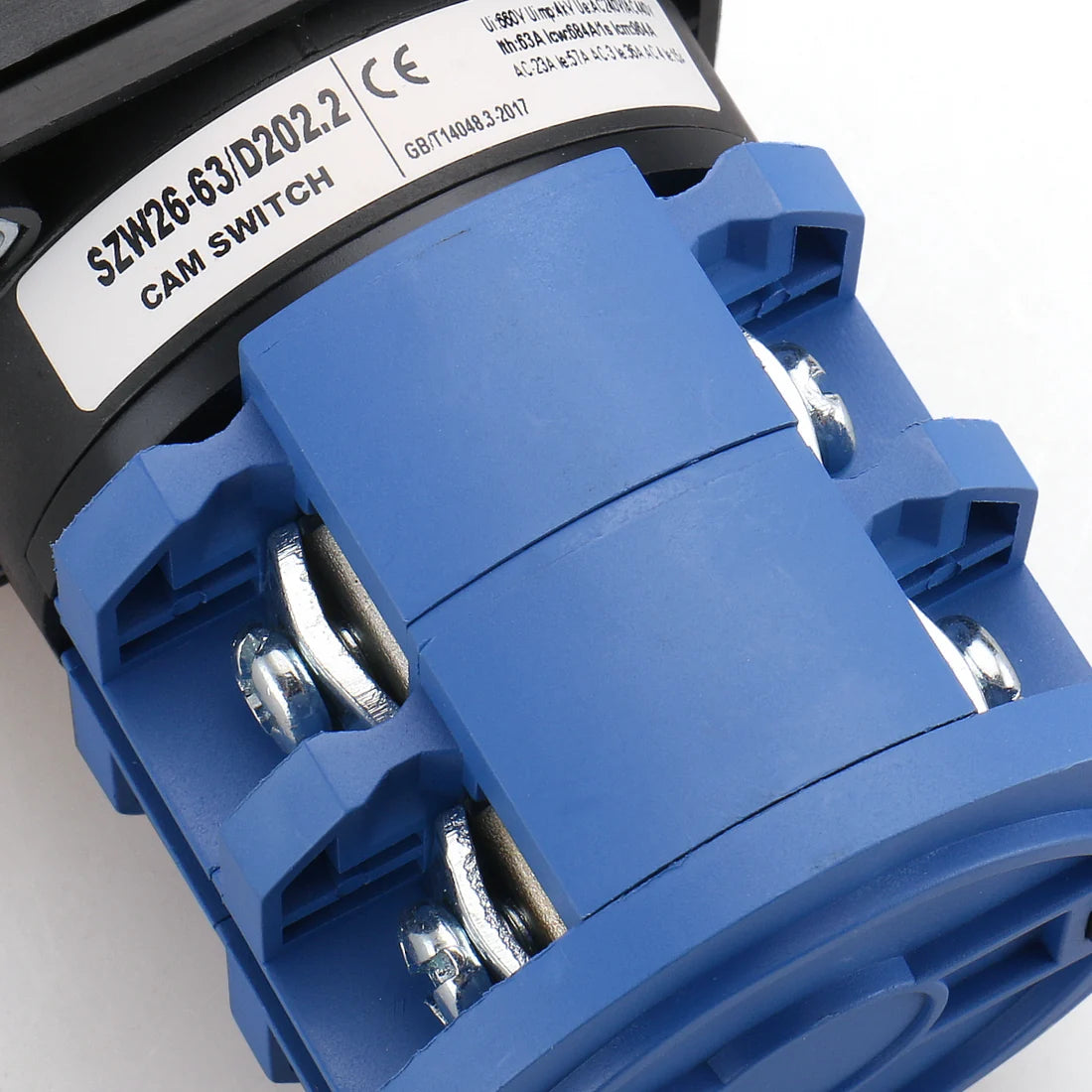 Baomain Universal Rotary Selector Changeover Cam Switch SZW26-63/D202.2 660V 63A 3 Position 3 Phase 8 Terminals
