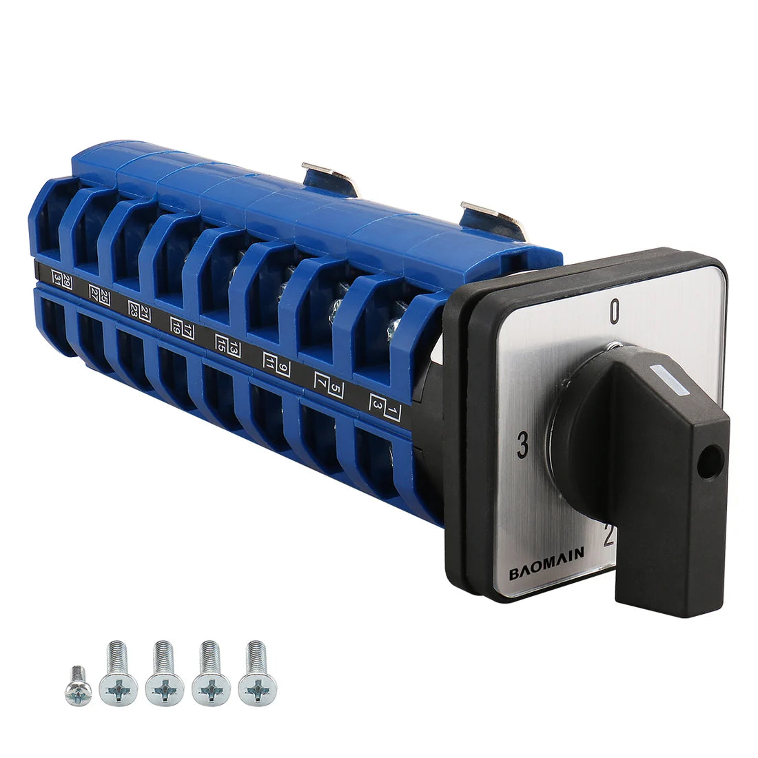 Baomain Rotary Changeover Switch 660V 63A 4 Position 8 Phase 32 Terminals SZW26-63/0-3.8 Cam Switch