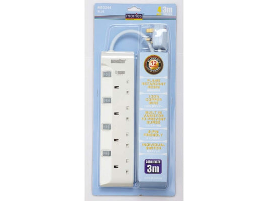 Morries MS 3244 3M W/Surge Protector 4 Way Extension Cord