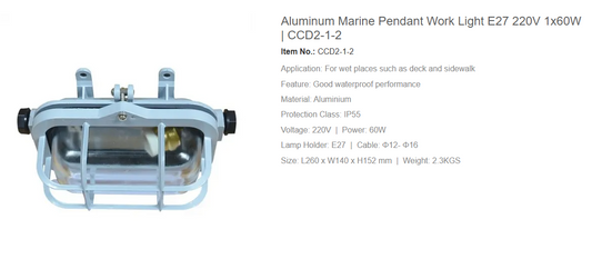 [China] Bozhou E27 220V Aluminium Marine Work Pendant Light Without Bulb x6pcs