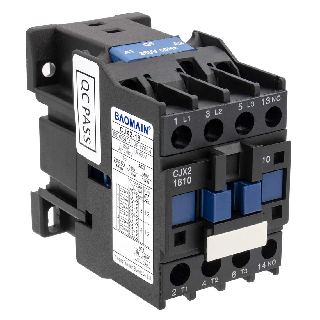 Baomain CJX2-1810 Coil Normally Open 3 Pole 18A AC Contactor