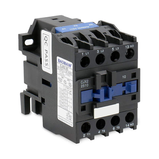Baomain 3-Pole CJX2-2510 – 110VAC Coil, 3NO+1NO Auxiliary, 660V 3-Phase, DIN Rail AC Contactor