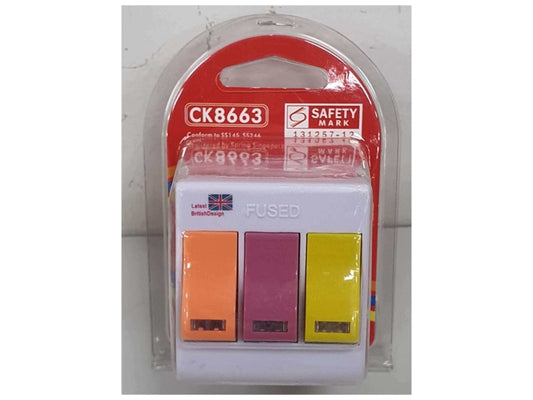 CK8663 3 Way Adaptor W/Switch W/Neon