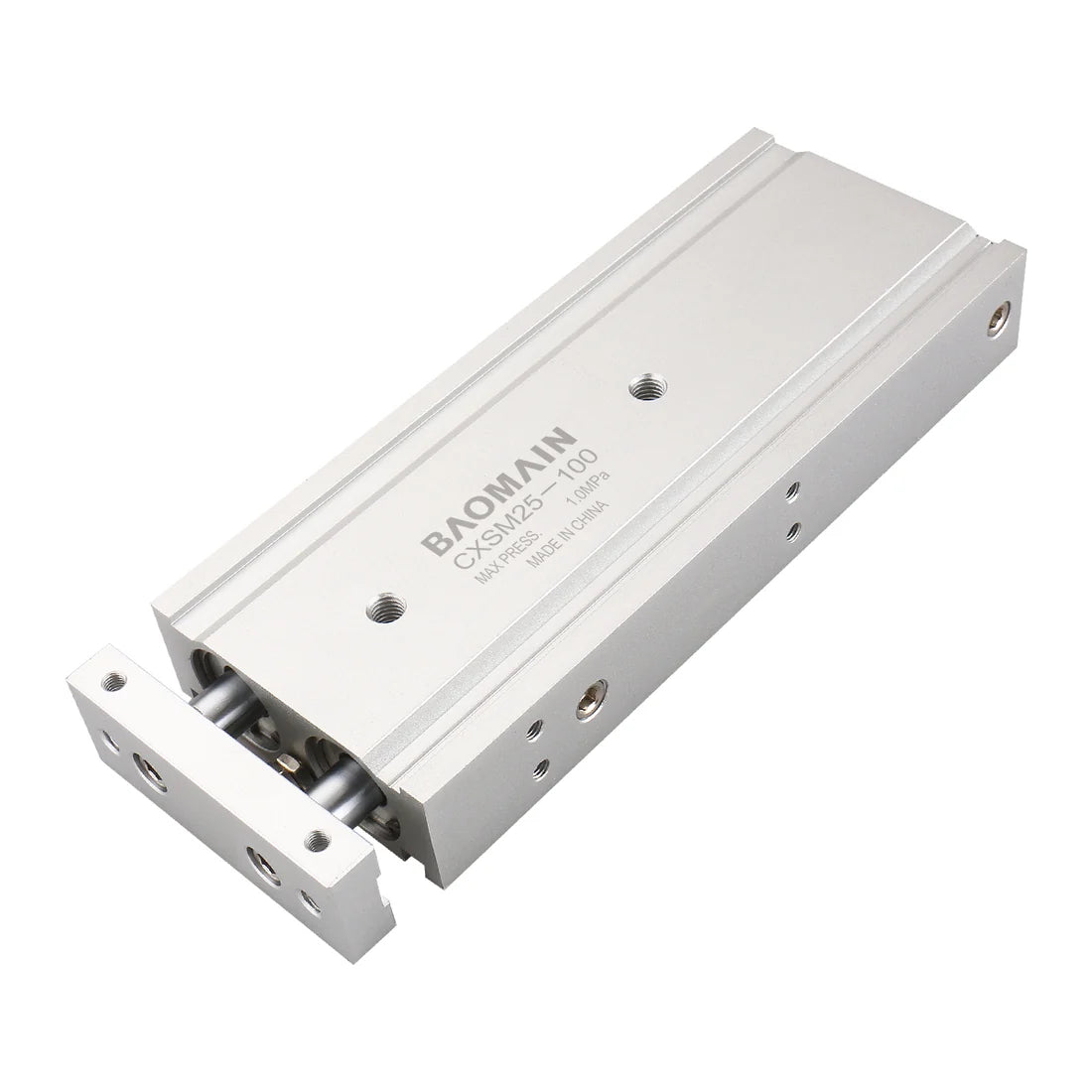Baomain CXSM Series Pneumatic Dual Air Cylinder Double Rod Guided Slide Bearing Cushioned