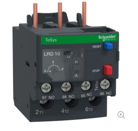 Schneider Thermal overload relay,TeSys Deca,4-6A,1NO+1NC,class 10A,lugs terminal,for unbalanced loads