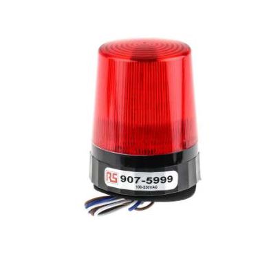 RS PRO Red Flashing Beacon, 110 → 230 V ac, Screw Mount, LED Bulb, IP67