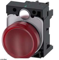 Siemens, SIRIUS ACT, Panel Mount Red LED Pilot Light, 22mm Cutout, IP20, Round, 24V ac/dc