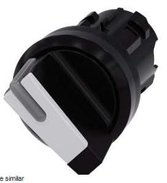 Siemens SIRIUS ACT Series 2 Position Selector Switch Head, 22mm Cutout, Black/White Handle