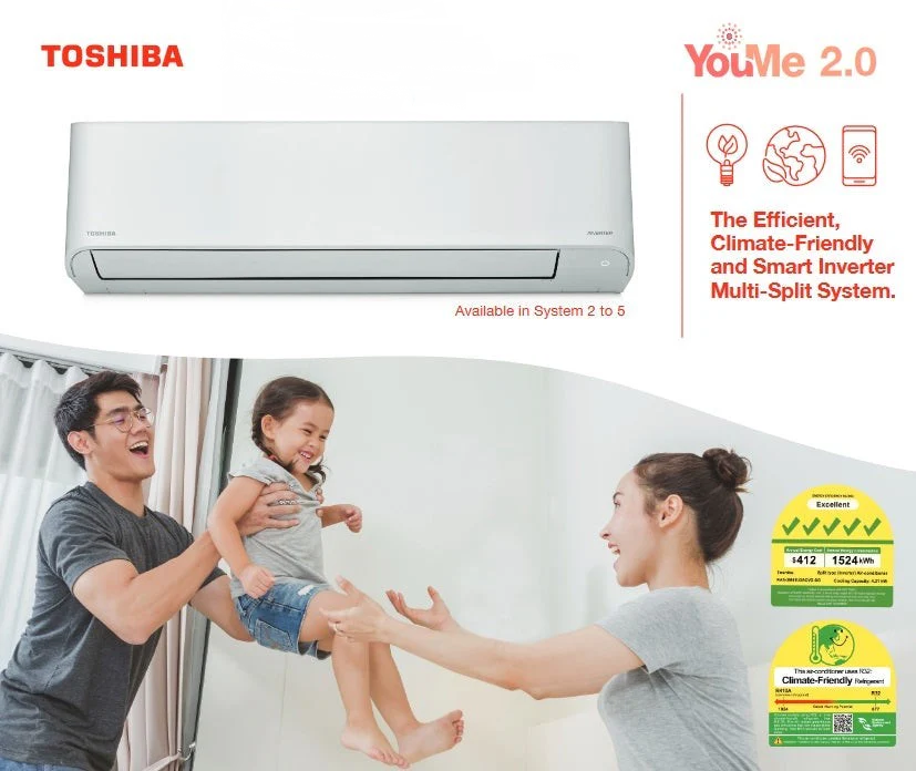 TOSHIBA YOUME SYSTEM 5 R32 INVERTER AIRCON (5 TICKS) - SUPPLY ONLY