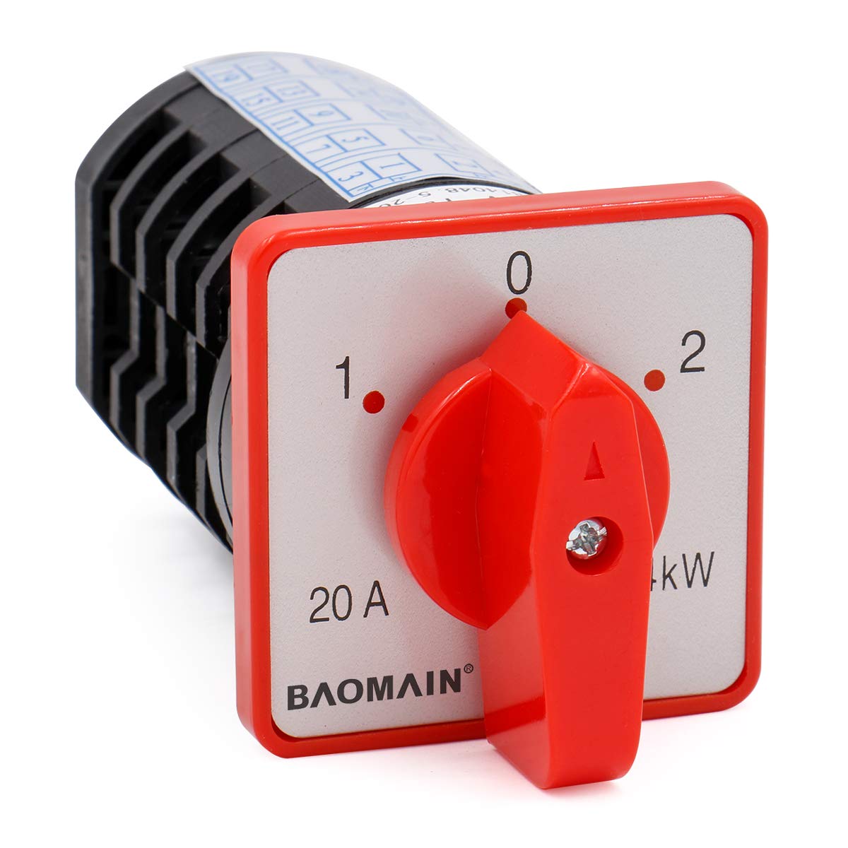 Baomain Changeover Switch HZ5D-20/4 M05.5-B 380V 20A 1-0-2 3 Positions 20 Terminals
