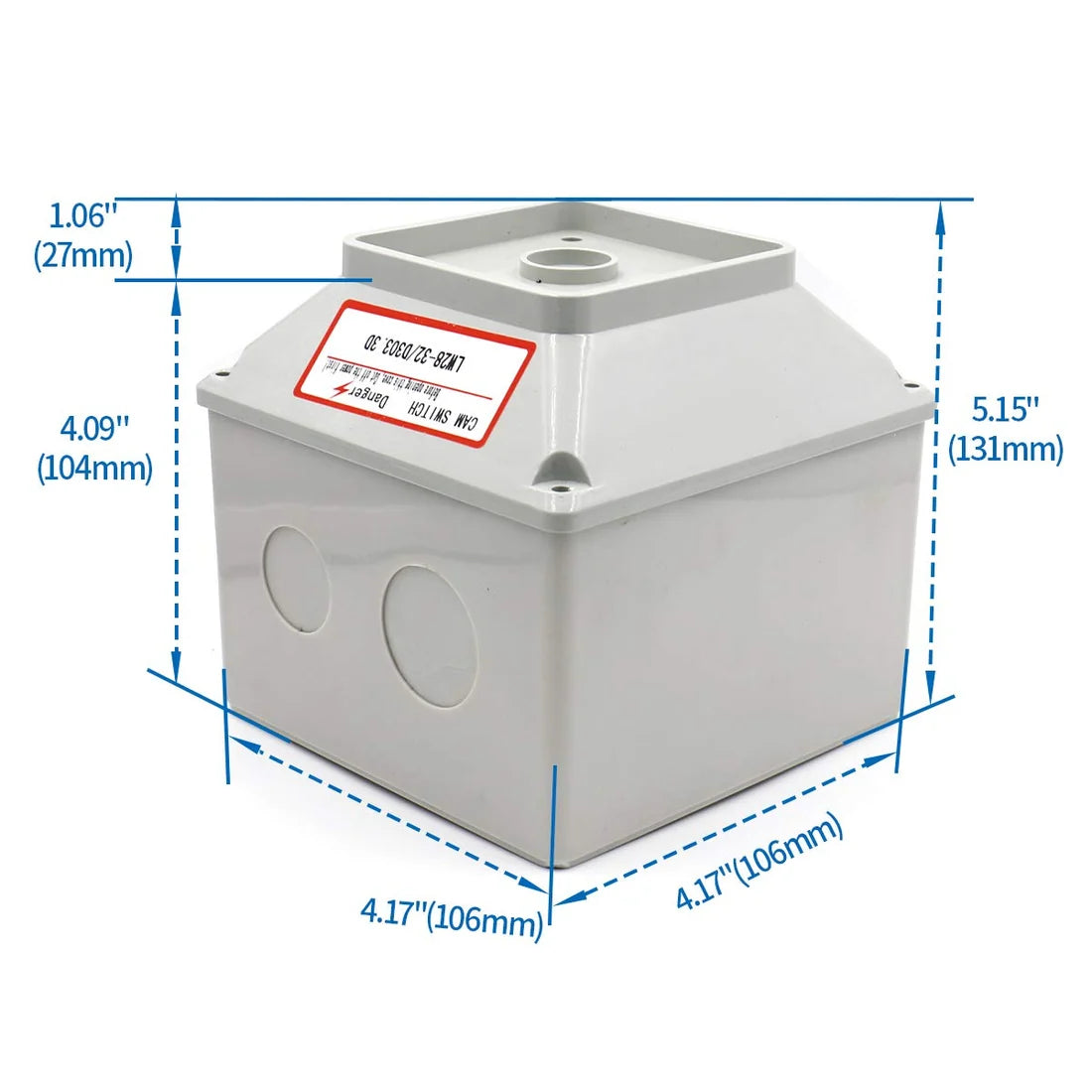 Baomain 32A Universal Rotary Changeover Cam Switch LW28-32/D303.3D 660V 32A 12 Position 3 Phase with Master Switch Exterior Box