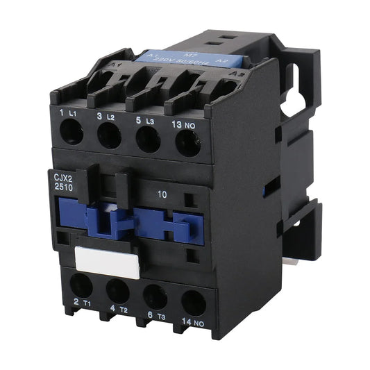 Baomain 25A AC Contactor 3-Pole + 1NO Normally Open 220V Coil 50/60Hz 35 DIN Rail CJX2-2510