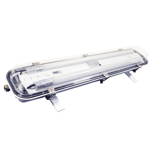 SOP LWS22-SB 2x12.5W SUS316 2FT LED WATERTIGHT LUMINAIRE AC220-240V 50/60Hz 2300LM 5000K IP67 WITH BATTERY BACKUP 3HR