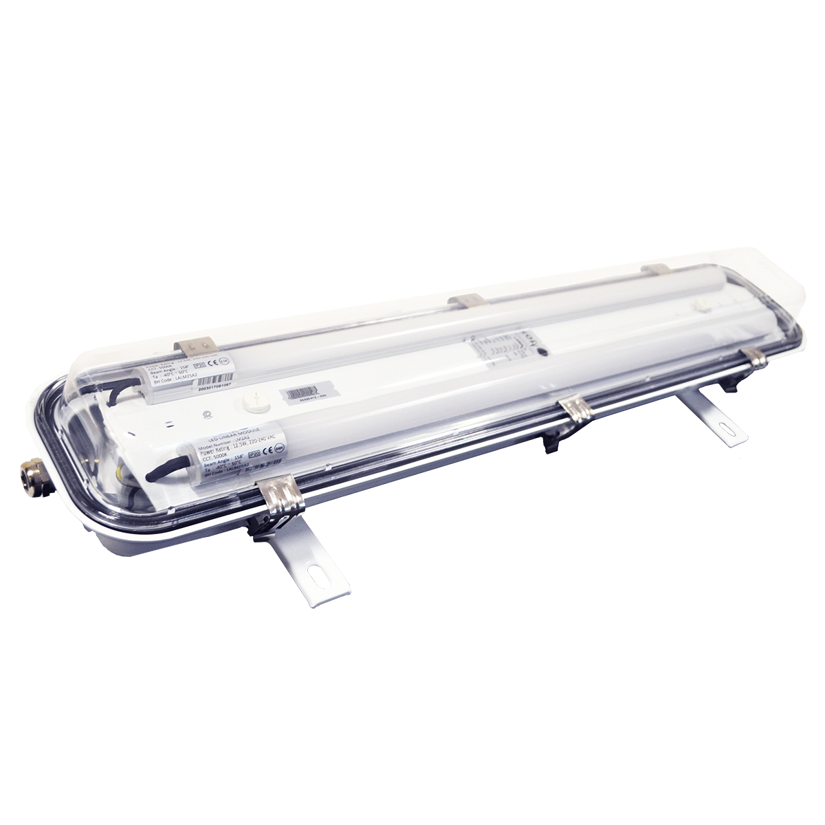 SOP LWS22-S 2x12.5W SUS316 2FT LED WATERTIGHT LUMINAIRE AC100-120V 50/60Hz 2300LM 5000K IP67