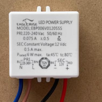 EAGLERISE AC-DC Single Output LED Constant Voltage Driver 6W/12V