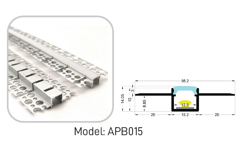 BK APB015 LED Strip Flexible Aluminium Profile 2Meter Length