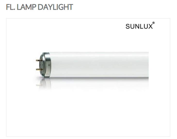 Sunlux FL. LAMP DAYLIGHT F18T8D 18W Ø26X588.7mm(L) x10Pcs