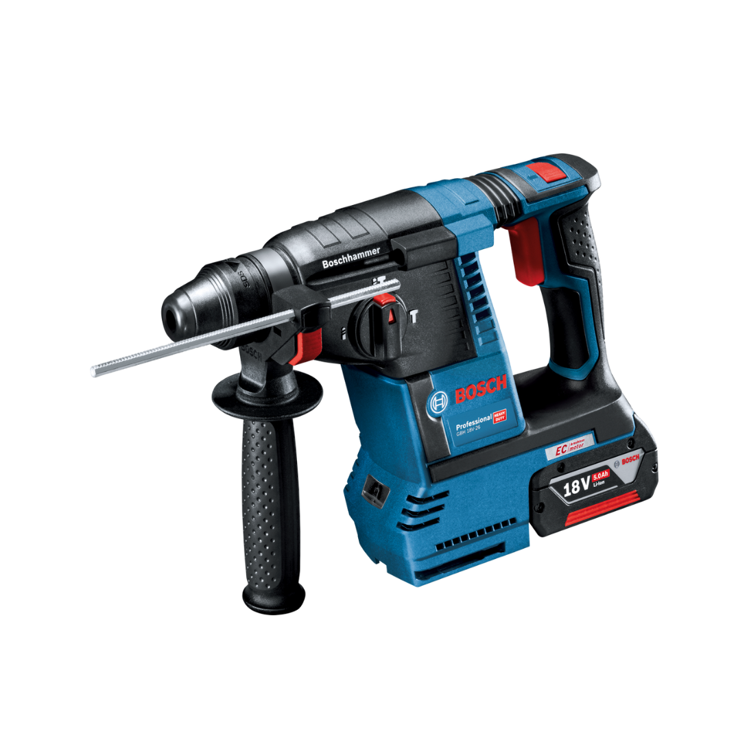 BOSCH GBH 18V-26 with GDE 18V-16 Cordless Rotary Hammer Sds-Plus with Dust Extractor System.