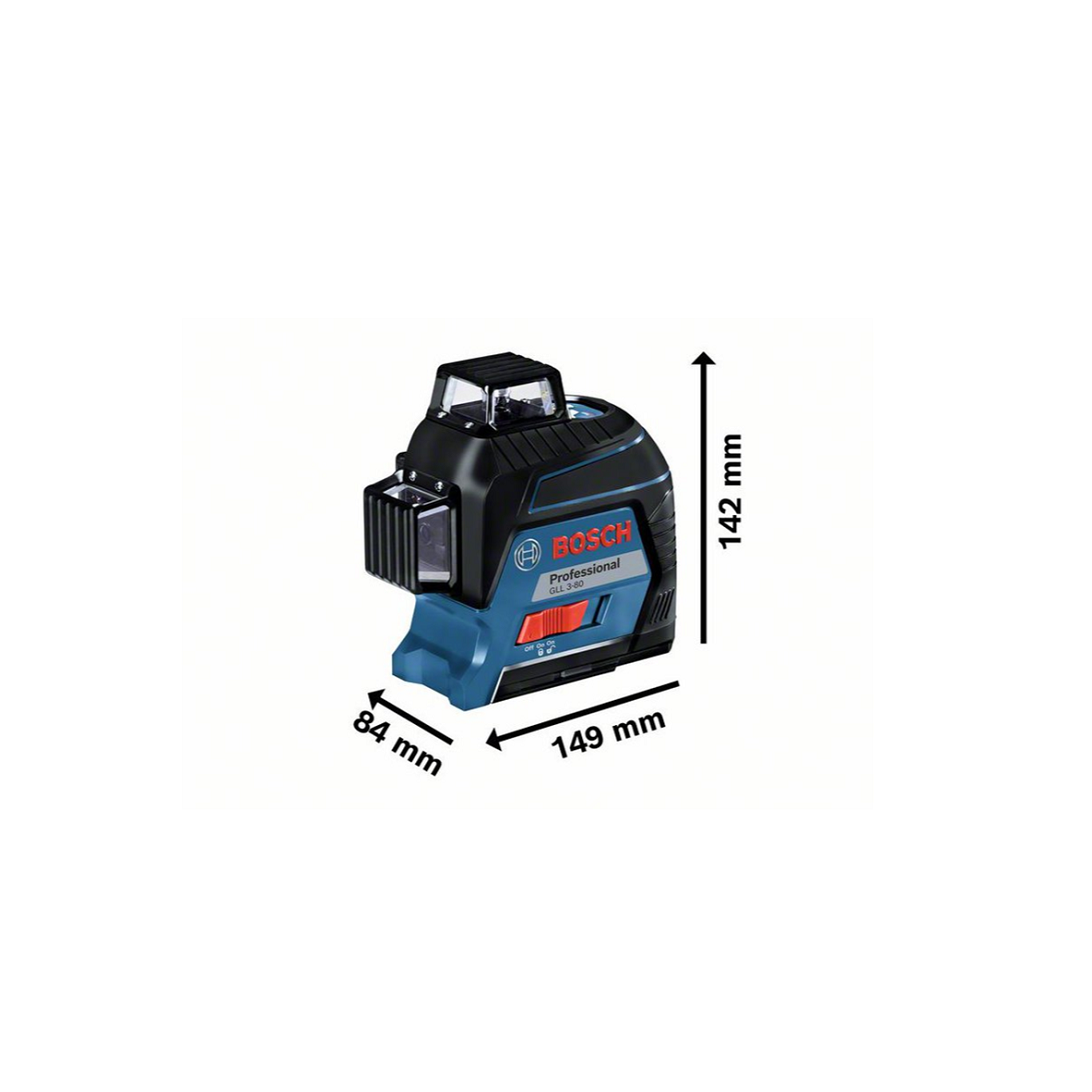 BOSCH GLL 3-80 PRO Line Measure| Red Line Laser | 3 x 360° Lines