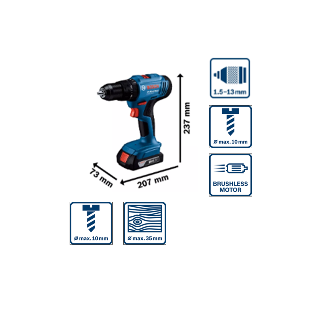 Bosch GSB 183-LI Professional Cordless Impact Drill Driver. 1 battery 18V 2.0AH &amp; 1 charger.