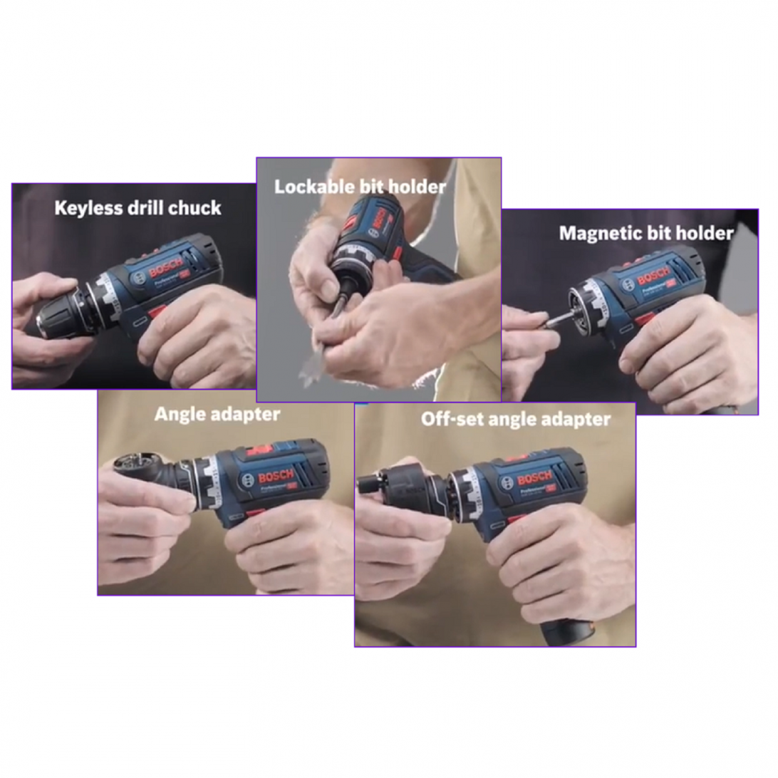 Bosch GSR 12-15FC PRO Cordless Drill Driver 12V | Flexiclick System